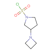 Chemical structure of 3-(azetidin-1-yl)pyrrolidine-1-sulfonyl chloride - CSSB00022858481