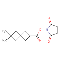Chemical structure of 2,5-dioxopyrrolidin-1-yl 6,6-dimethylspiro[3.3]heptane-2-carboxylate - CSSB02207111058