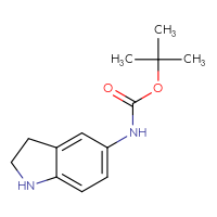 Chemical structure of tert-butyl N-(2,3-dihydro-1H-indol-5-yl)carbamate - CSSB00010188047