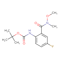 Chemical structure of tert-butyl N-{4-fluoro-2-[methoxy(methyl)carbamoyl]phenyl}carbamate - CSSB00160485307