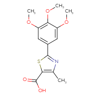 Chemical structure of 4-methyl-2-(3,4,5-trimethoxyphenyl)-1,3-thiazole-5-carboxylic acid - CSSB00020592026