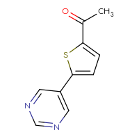 Chemical structure of 1-[5-(pyrimidin-5-yl)thiophen-2-yl]ethan-1-one - CSSB00012352069