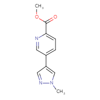 Chemical structure of methyl 5-(1-methyl-1H-pyrazol-4-yl)pyridine-2-carboxylate - CSSB00025776426