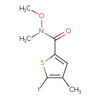 Chemical structure of 5-iodo-N-methoxy-N,4-dimethylthiophene-2-carboxamide - CSSB14851483301