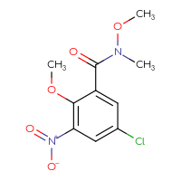 Chemical structure of 5-chloro-N,2-dimethoxy-N-methyl-3-nitrobenzamide - CSSB01395046719