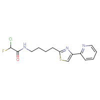 Chemical structure of 2-chloro-2-fluoro-N-{4-[4-(pyridin-2-yl)-1,3-thiazol-2-yl]butyl}acetamide - CSSB21332125836
