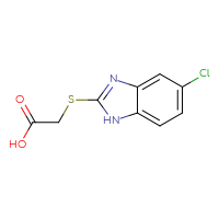 Chemical structure of 2-[(5-chloro-1H-1,3-benzodiazol-2-yl)sulfanyl]acetic acid - CSSB00000008030