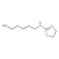 Chemical structure of N-hexyl-4,5-dihydro-1,3-thiazol-2-amine - CSSB00000182568