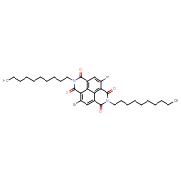 Chemical structure of 2,9-dibromo-6,13-bis(decyl)-6,13-diazatetracyclo[6.6.2.0⁴,¹⁶.0¹¹,¹⁵]hexadeca-1,3,8(16),9,11(15)-pentaene-5,7,12,14-tetrone - CSSB06722365873