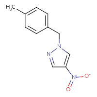 Chemical structure of 1-[(4-methylphenyl)methyl]-4-nitro-1H-pyrazole - CSSB00000044103