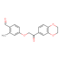 Chemical structure of 4-[2-(2,3-dihydro-1,4-benzodioxin-6-yl)-2-oxoethoxy]-2-methylbenzaldehyde - CSSB21349275551