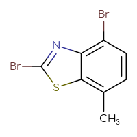 Chemical structure of 2,4-dibromo-7-methyl-1,3-benzothiazole - CSSB00010762844