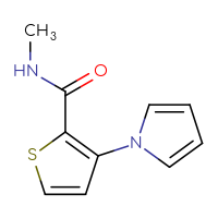 Chemical structure of N-methyl-3-(1H-pyrrol-1-yl)thiophene-2-carboxamide - CSSB00011196020