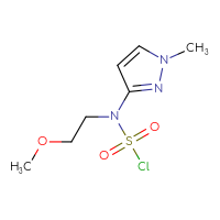 Chemical structure of N-(2-methoxyethyl)-N-(1-methyl-1H-pyrazol-3-yl)sulfamoyl chloride - CSSB06259315242