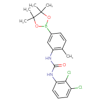 Chemical structure of 1-(2,3-dichlorophenyl)-3-[2-methyl-5-(4,4,5,5-tetramethyl-1,3,2-dioxaborolan-2-yl)phenyl]urea - CSSB21332090070