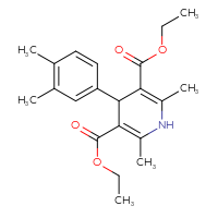 Chemical structure of 3,5-diethyl 4-(3,4-dimethylphenyl)-2,6-dimethyl-1,4-dihydropyridine-3,5-dicarboxylate - CSSB20539822879