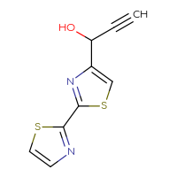 Chemical structure of 1-[2-(1,3-thiazol-2-yl)-1,3-thiazol-4-yl]prop-2-yn-1-ol - CSSB20605301616