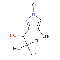 Chemical structure of 1-(1,4-dimethyl-1H-pyrazol-3-yl)-2,2-dimethylpropan-1-ol - CSSB00116571751