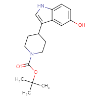 Chemical structure of tert-butyl 4-(5-hydroxy-1H-indol-3-yl)piperidine-1-carboxylate - CSSB00010236019