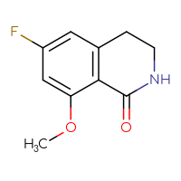 Chemical structure of 6-fluoro-8-methoxy-1,2,3,4-tetrahydroisoquinolin-1-one - CSSB03551934252