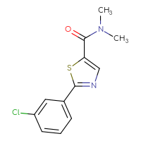 Chemical structure of 2-(3-chlorophenyl)-N,N-dimethyl-1,3-thiazole-5-carboxamide - CSSB01998982479