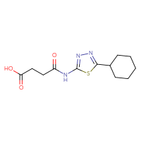 Chemical structure of 3-[(5-cyclohexyl-1,3,4-thiadiazol-2-yl)carbamoyl]propanoic acid - CSSB00000689479
