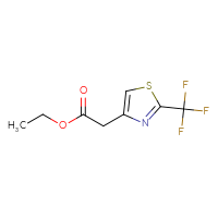 Chemical structure of ethyl 2-[2-(trifluoromethyl)-1,3-thiazol-4-yl]acetate - CSSB00013250885