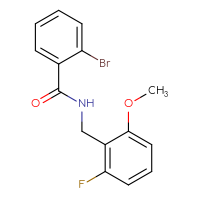 Chemical structure of 2-bromo-N-[(2-fluoro-6-methoxyphenyl)methyl]benzamide - CSSB02042308122