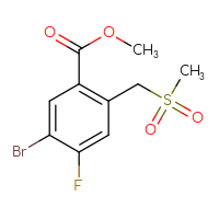 Chemical structure of methyl 5-bromo-4-fluoro-2-(methanesulfonylmethyl)benzoate - CSSB21495883645