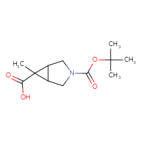 Chemical structure of 3-[(tert-butoxy)carbonyl]-6-methyl-3-azabicyclo[3.1.0]hexane-6-carboxylic acid - CSSB02125728374