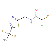 Chemical structure of 2-chloro-N-{[5-(1,1-difluoroethyl)-1,3,4-thiadiazol-2-yl]methyl}-2-fluoroacetamide - CSSB21332054312
