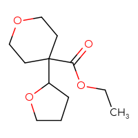 Chemical structure of ethyl 4-(oxolan-2-yl)oxane-4-carboxylate - CSSB01377023449