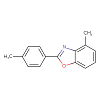 Chemical structure of 4-methyl-2-(4-methylphenyl)-1,3-benzoxazole - CSSB03496543736