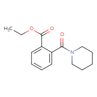 Chemical structure of ethyl 2-(piperidine-1-carbonyl)benzoate - CSSB15072332650