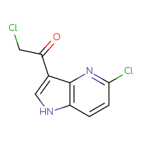 Chemical structure of 2-chloro-1-{5-chloro-1H-pyrrolo[3,2-b]pyridin-3-yl}ethan-1-one - CSSB21474899553