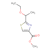 Chemical structure of methyl 2-(1-ethoxyethyl)-1,3-thiazole-4-carboxylate - CSSB00012140101