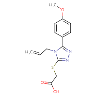 Chemical structure of 2-{[5-(4-methoxyphenyl)-4-(prop-2-en-1-yl)-4H-1,2,4-triazol-3-yl]sulfanyl}acetic acid - CSSB00025755011
