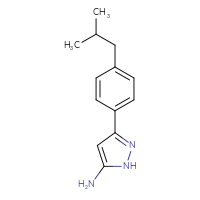 Chemical structure of 3-[4-(2-methylpropyl)phenyl]-1H-pyrazol-5-amine - CSSB00010004842