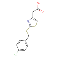 Chemical structure of 2-(2-{[(4-chlorophenyl)methyl]sulfanyl}-1,3-thiazol-4-yl)acetic acid - CSSB00000510374