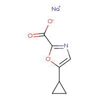 Chemical structure of sodium 5-cyclopropyl-1,3-oxazole-2-carboxylate - CSSB00159270003