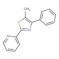 Chemical structure of 2-(5-methyl-4-phenyl-1,3-thiazol-2-yl)pyridine - CSSB00103158194