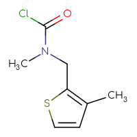 Chemical structure of N-methyl-N-[(3-methylthiophen-2-yl)methyl]carbamoyl chloride - CSSB00016204537