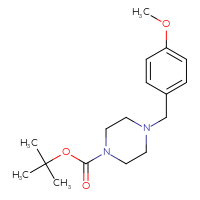 Chemical structure of tert-butyl 4-[(4-methoxyphenyl)methyl]piperazine-1-carboxylate - CSSB00000045018
