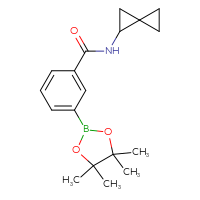 Chemical structure of N-{spiro[2.2]pentan-1-yl}-3-(4,4,5,5-tetramethyl-1,3,2-dioxaborolan-2-yl)benzamide - CSSB02166475424