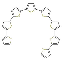 Chemical structure of 5-{[2,2'-bithiophen]-5-yl}-5'-(5'-{[2,2'-bithiophen]-5-yl}-[2,2'-bithiophen]-5-yl)-2,2'-bithiophene - CSSB00121577301