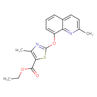 Chemical structure of ethyl 4-methyl-2-[(2-methylquinolin-8-yl)oxy]-1,3-thiazole-5-carboxylate - CSSB00020597305