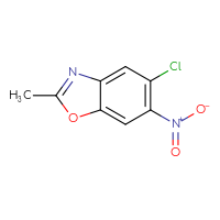 Chemical structure of 5-chloro-2-methyl-6-nitro-1,3-benzoxazole - CSSB00000021300