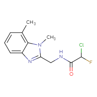 Chemical structure of 2-chloro-N-[(1,7-dimethyl-1H-1,3-benzodiazol-2-yl)methyl]-2-fluoroacetamide - CSSB21332117086