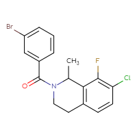 Chemical structure of 2-(3-bromobenzoyl)-7-chloro-8-fluoro-1-methyl-1,2,3,4-tetrahydroisoquinoline - CSSB21432554432