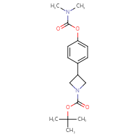 Chemical structure of tert-butyl 3-{4-[(dimethylcarbamoyl)oxy]phenyl}azetidine-1-carboxylate - CSSB21432566485